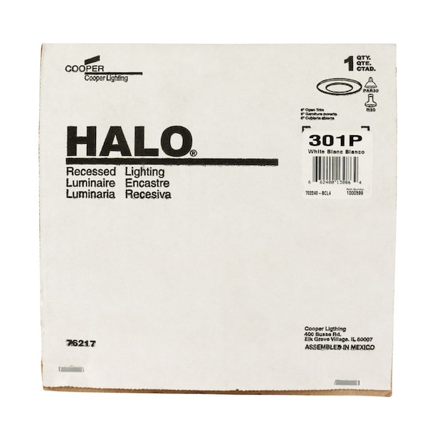 Halo Halo Matte White 6 in. W Metal Incandescent Open Trim 75 W 301P - main